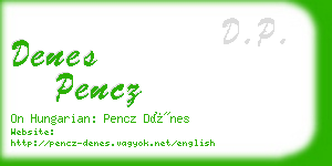 denes pencz business card